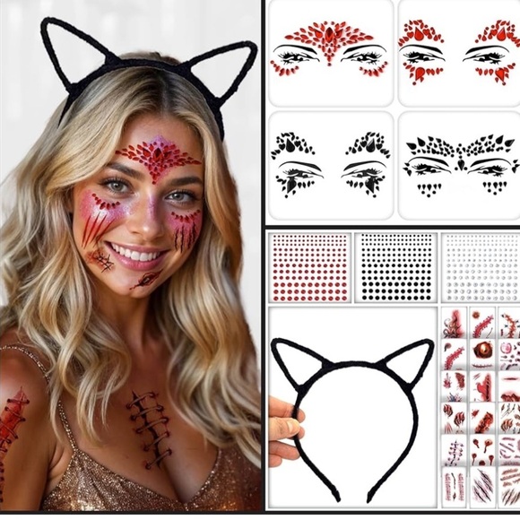Halloween Makeup Face Gem Sets - Picture 1 of 6